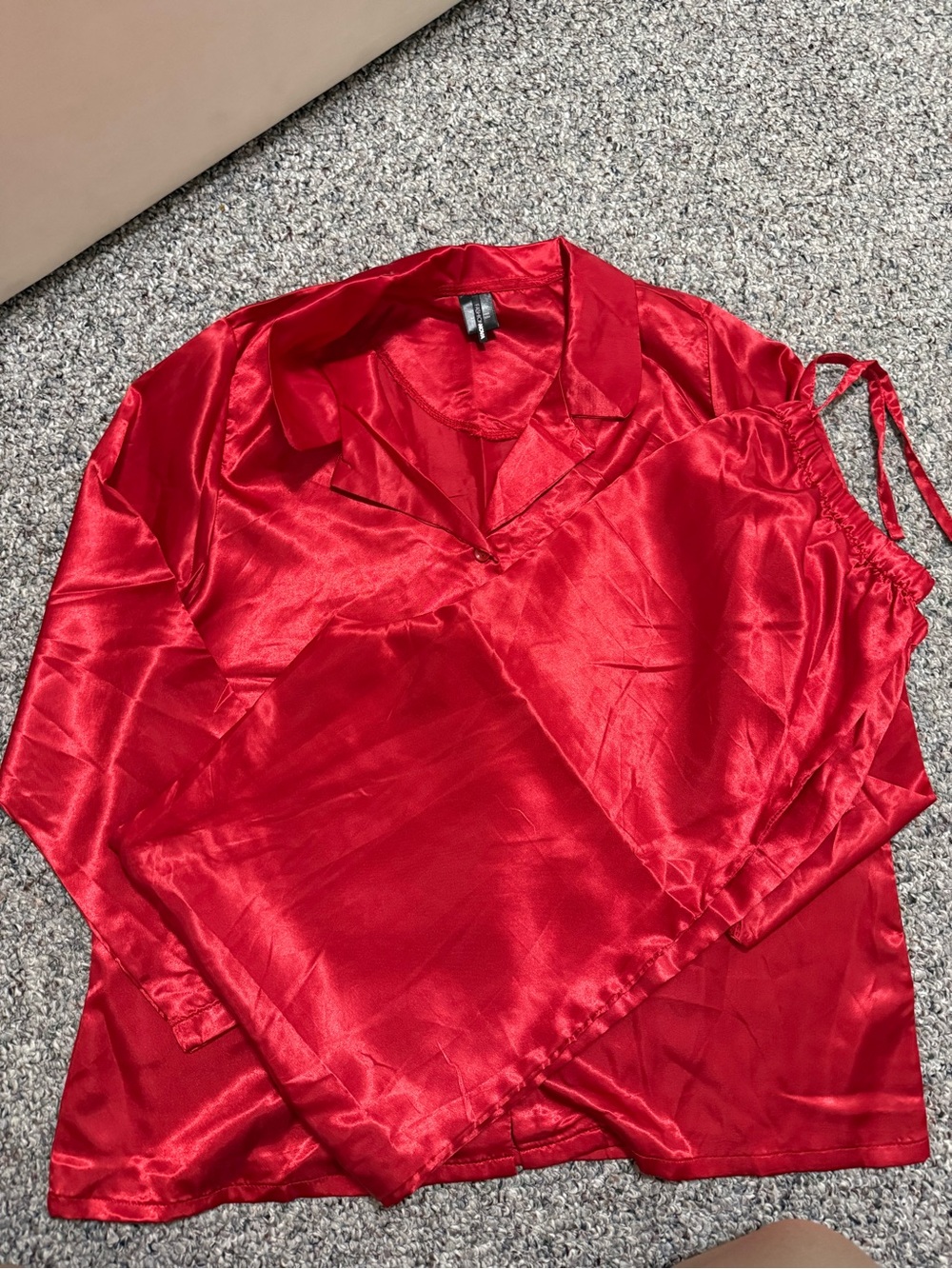 Fashion Nova Red Satin Pajama Set - Women's 2-Piece Sleepwear
